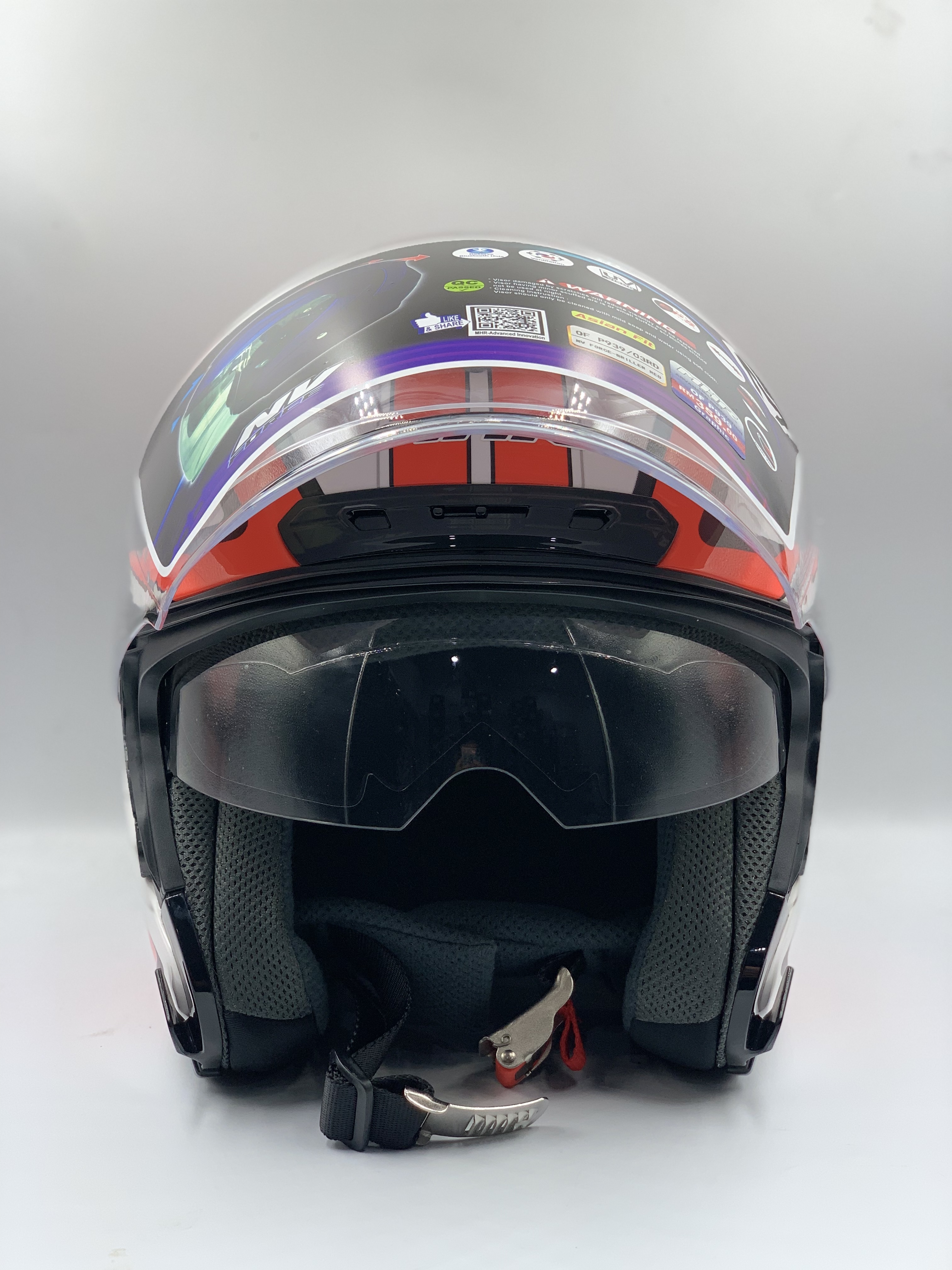 MHR Helmet Open Face BRILLER RED GRAPHIC (SIRIM)